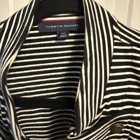 Tommy Hilfiger Black and White Striped Blazer NWOT - Picture 2 of 4